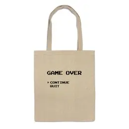 Заказать сумку в Москве. Сумка Конец Игры (Game Over) от fanart - готовые дизайны и нанесение принтов.