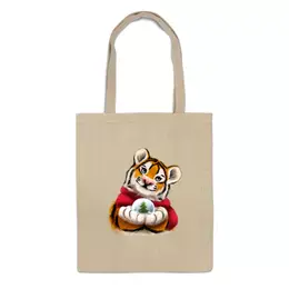 Заказать сумку в Москве. Сумка Тигр со снежным шаром от tigerda  - готовые дизайны и нанесение принтов.