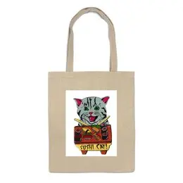 Заказать сумку в Москве. Сумка кот суши от cherdantcev - готовые дизайны и нанесение принтов.
