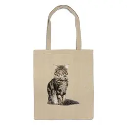 Заказать сумку в Москве. Сумка Милый пушистый кот      от alinmak - готовые дизайны и нанесение принтов.