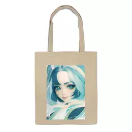 Заказать сумку в Москве. Сумка Девушка с голубыми волосами от Anstey  - готовые дизайны и нанесение принтов.