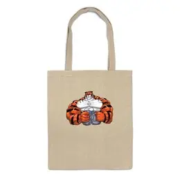 Заказать сумку в Москве. Сумка Тигр культурист от Sergey Lisitsyn (slisicin) - готовые дизайны и нанесение принтов.
