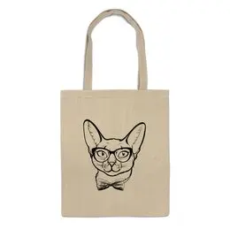 Заказать сумку в Москве. Сумка Котик в очках от Yulla Yullapa - готовые дизайны и нанесение принтов.