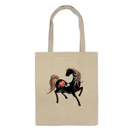 Заказать сумку в Москве. Сумка Городецкая лошадка от irishkalia - готовые дизайны и нанесение принтов.