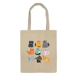 Заказать сумку в Москве. Сумка Цветные кошки от Yaroslava - готовые дизайны и нанесение принтов.