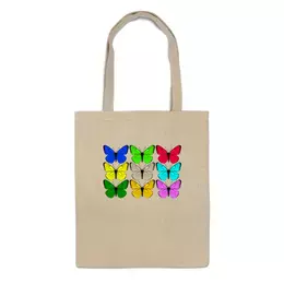 Заказать сумку в Москве. Сумка Цветные бабочки. от Alexey Evsyunin - готовые дизайны и нанесение принтов.