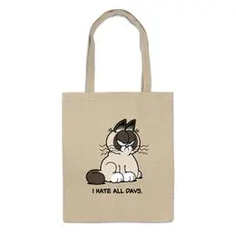 Заказать сумку в Москве. Сумка Грустный Кот (Grumpy Cat) от originals - готовые дизайны и нанесение принтов.