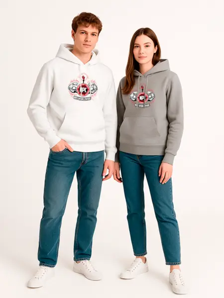 Заказать толстовку в Москве. Толстовка базовая NPC red grey hoody от KinoArt - готовые дизайны и нанесение принтов.