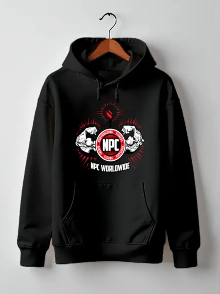 Заказать толстовку в Москве. Толстовка базовая NPC red black hoody от KinoArt - готовые дизайны и нанесение принтов.