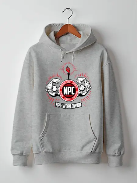 Заказать толстовку в Москве. Толстовка базовая NPC red grey hoody от KinoArt - готовые дизайны и нанесение принтов.