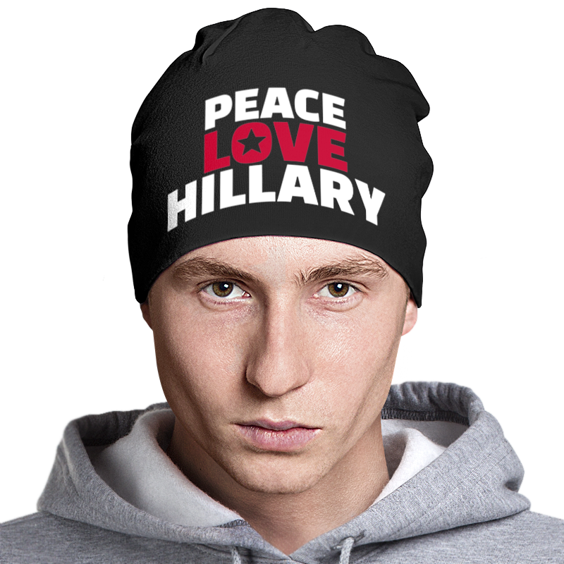 Printio Шапка классическая унисекс Peace love hillary printio шапка классическая унисекс hillary 2016