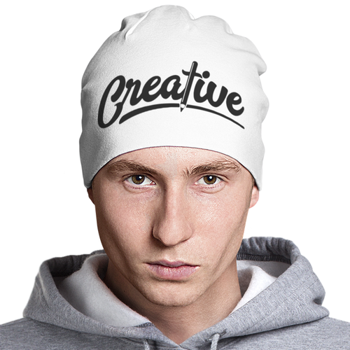 Заказать головной убор в Москве. Шапка классическая унисекс Creative  от ISliM - готовые дизайны и нанесение принтов.