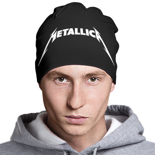 Заказать головной убор в Москве. Шапка классическая унисекс Metallica логотип от roma_gorokhov_87@mail.ru - готовые дизайны и нанесение принтов.