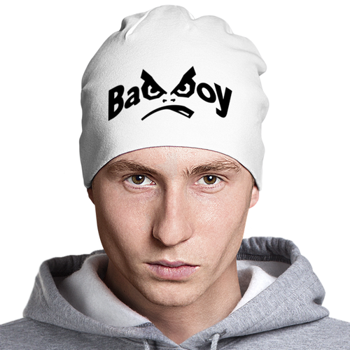Заказать головной убор в Москве. Шапка классическая унисекс Bad Boy от DESIGNER   - готовые дизайны и нанесение принтов.
