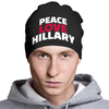 Заказать головной убор в Москве. Шапка классическая унисекс Peace Love Hillary от skynatural - готовые дизайны и нанесение принтов.