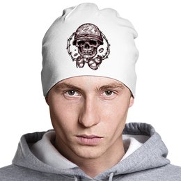 Заказать головной убор в Москве. Шапка классическая унисекс Skull Art от Leichenwagen - готовые дизайны и нанесение принтов.