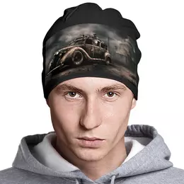 Заказать головной убор в Москве. Шапка классическая унисекс Апокалиптический автомобиль от Дана Столыпина - готовые дизайны и нанесение принтов.