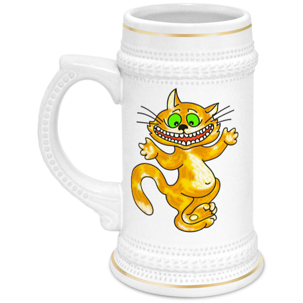 Printio Кружка пивная Улыбка чеширского кота пивная кружка большая люблю тебя больше чем пиво
