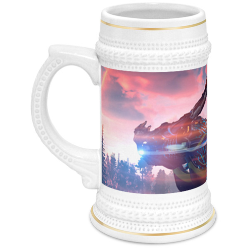 Заказать кружку в Москве. Кружка пивная Horizon Zero Dawn от GeekFox  - готовые дизайны и нанесение принтов.