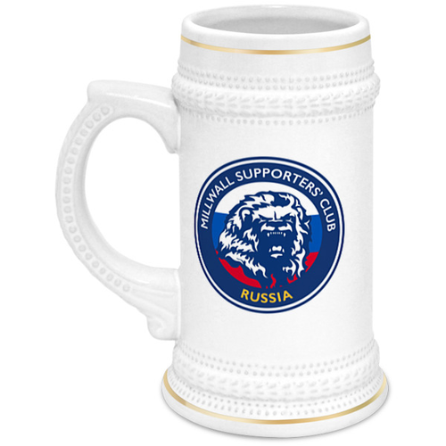 Заказать кружку в Москве. Кружка пивная Millwall MSC beer cup от Millwall Supporters Club Russia - готовые дизайны и нанесение принтов.