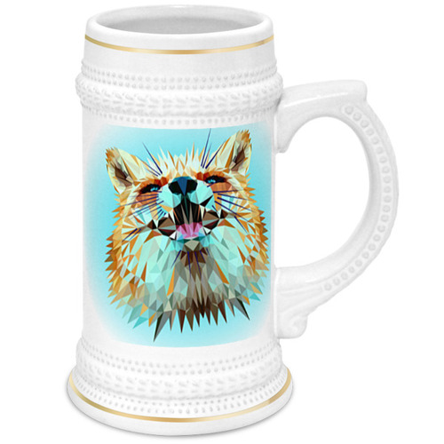 Заказать кружку в Москве. Кружка пивная Low Poly Fox от natulia_hatulia@yahoo.com - готовые дизайны и нанесение принтов.