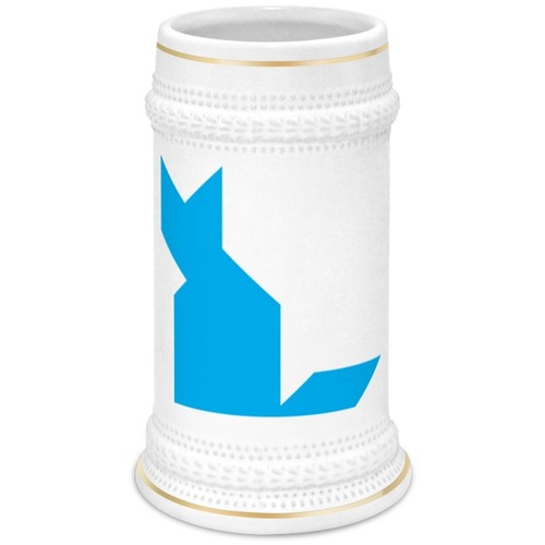 Заказать кружку в Москве. Кружка пивная Голубая кошка танграм от namormai@mail.ru - готовые дизайны и нанесение принтов.