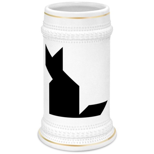 Заказать кружку в Москве. Кружка пивная Чёрная кошка танграм от namormai@mail.ru - готовые дизайны и нанесение принтов.