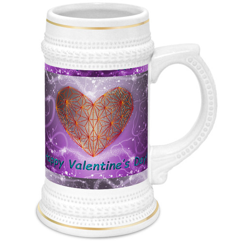 Заказать кружку в Москве. Кружка пивная  Low Poly Heart  от natulia_hatulia@yahoo.com - готовые дизайны и нанесение принтов.