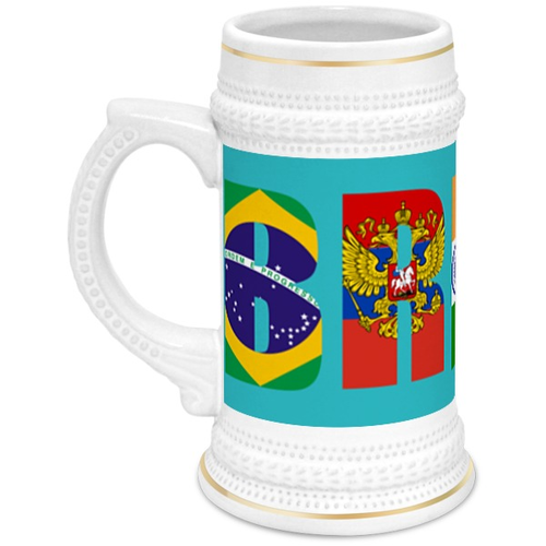 Заказать кружку в Москве. Кружка пивная BRICS - БРИКС от trend - готовые дизайны и нанесение принтов.