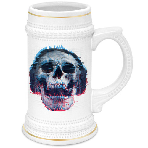 Заказать кружку в Москве. Кружка пивная Skull loves music от Дана Столыпина - готовые дизайны и нанесение принтов.