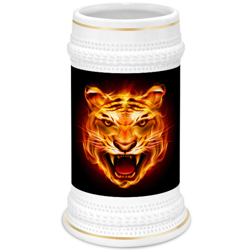 Заказать кружку в Москве. Кружка пивная  Огненный тигр. от DEPALL - готовые дизайны и нанесение принтов.