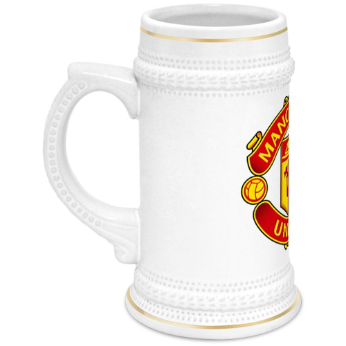 Заказать кружку в Москве. Кружка пивная Манчестер Юнайтед от AstArt - готовые дизайны и нанесение принтов.