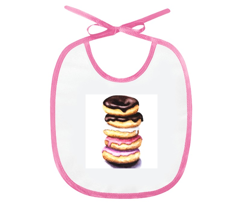 Printio Слюнявчик Пончики слюнявчик с карманом мир детства еноты от 3 месяцев цвет розовый