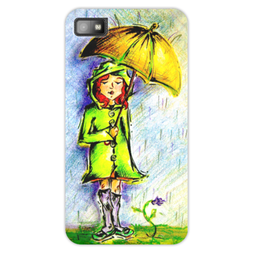 Заказать чехол для Samsung Galaxy S5/S4/S3 в Москве. Чехол для Blackberry Z10 Дождик, дождик, уходи! от Рисуя Добро - готовые дизайны и нанесение принтов.