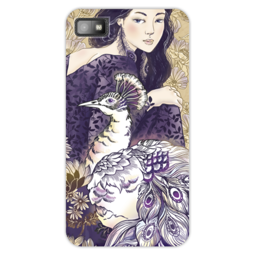 Заказать чехол для Samsung Galaxy S5/S4/S3 в Москве. Чехол для Blackberry Z10 Девушка и Павлин от Ella Makina - готовые дизайны и нанесение принтов.