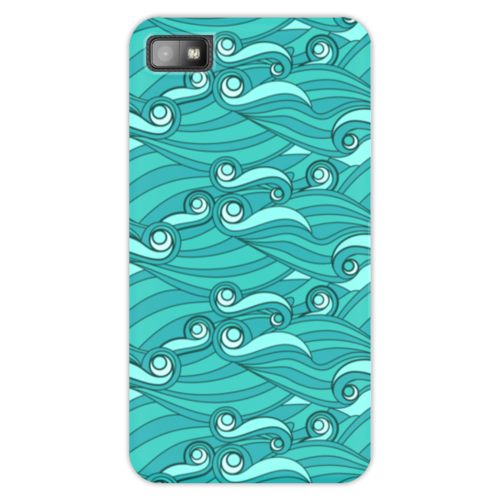 Заказать чехол для Samsung Galaxy S5/S4/S3 в Москве. Чехол для Blackberry Z10 Зелёные волны от BeliySlon - готовые дизайны и нанесение принтов.
