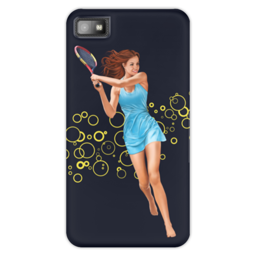 Заказать чехол для Samsung Galaxy S5/S4/S3 в Москве. Чехол для Blackberry Z10 Девушка с теннисной ракеткой от Shdomon - готовые дизайны и нанесение принтов.