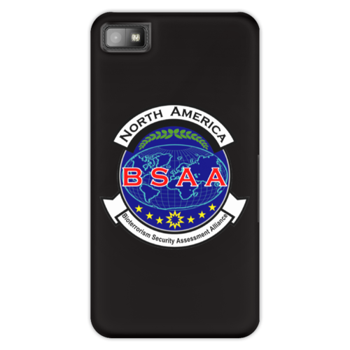 Заказать чехол для Samsung Galaxy S5/S4/S3 в Москве. Чехол для Blackberry Z10 Resident Evil. BSAA от game-fan - готовые дизайны и нанесение принтов.