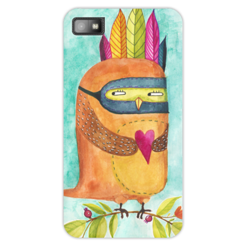 Заказать чехол для Samsung Galaxy S5/S4/S3 в Москве. Чехол для Blackberry Z10 Рыжая Сова Индеец от Анастасия Наумова - готовые дизайны и нанесение принтов.