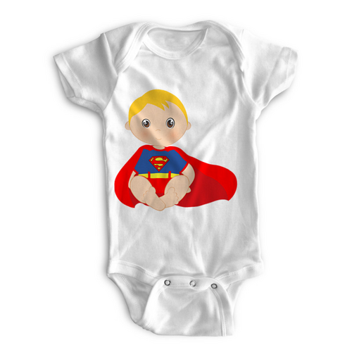 Заказать ползунки и боди в Москве. Детские боди Super Baby Boy  от T-shirt print  - готовые дизайны и нанесение принтов.