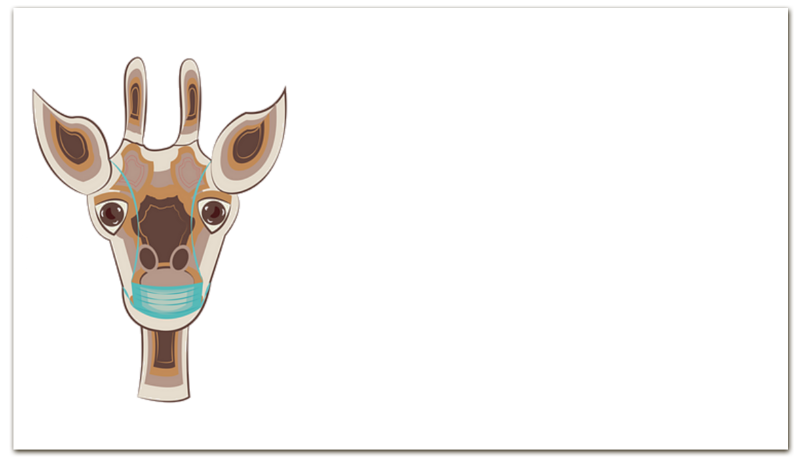 Printio Визитная карточка жираф в маске