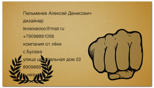Заказать визитки в Москве. Визитная карточка везитка от лёхи от Максик Параелов - готовые дизайны и нанесение принтов.