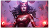 Заказать визитки в Москве. Визитная карточка Алая Ведьма / Scarlet Witch от Jimmy Flash - готовые дизайны и нанесение принтов.