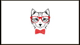 Заказать визитки в Москве. Визитная карточка Кошка от YellowCloverShop - готовые дизайны и нанесение принтов.
