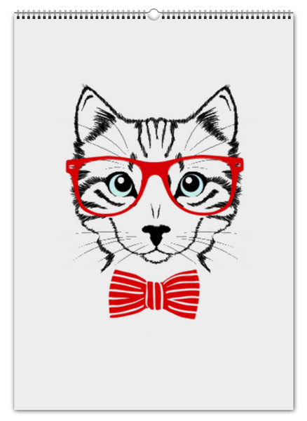 Заказать календарь в Москве. Перекидной Календарь А2 Кошка от YellowCloverShop - готовые дизайны и нанесение принтов.