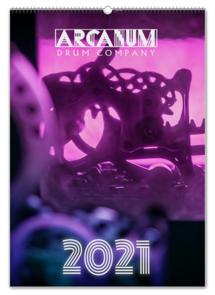 Заказать календарь в Москве. Перекидной Календарь А2 Календарь А2 ARCANUM Drum Company 2021 от Alexey Maenkov - готовые дизайны и нанесение принтов.