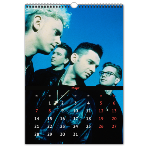 Заказать календарь в Москве. Перекидной Календарь А3 Depeche Mode от zayca - готовые дизайны и нанесение принтов.