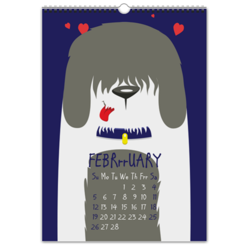 Заказать календарь в Москве. Перекидной Календарь А3 Calendar 2017. My Lovely Dog от Vasilixa - готовые дизайны и нанесение принтов.