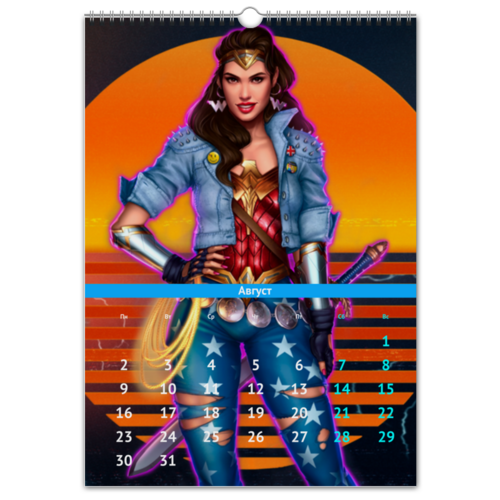 Заказать календарь в Москве. Перекидной Календарь А3 Чудо-женщина / Wonder Woman от Jimmy Flash - готовые дизайны и нанесение принтов.