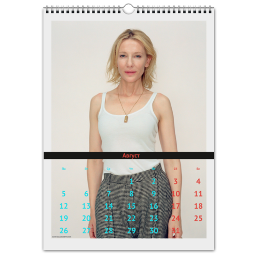 Заказать календарь в Москве. Перекидной Календарь А3 Cate Blanchett от darKneSS - готовые дизайны и нанесение принтов.